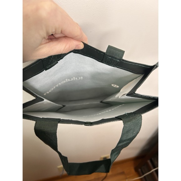 Lululemon Reusable Tote Shopping Bag Lunch Green Yoga Logo - Picture 7 of 8